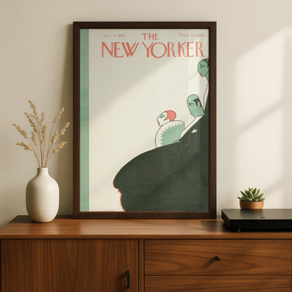 The New Yorker January 1926 Cover Art Poster, Vintage Art Deco Theatre Wall Art Print
