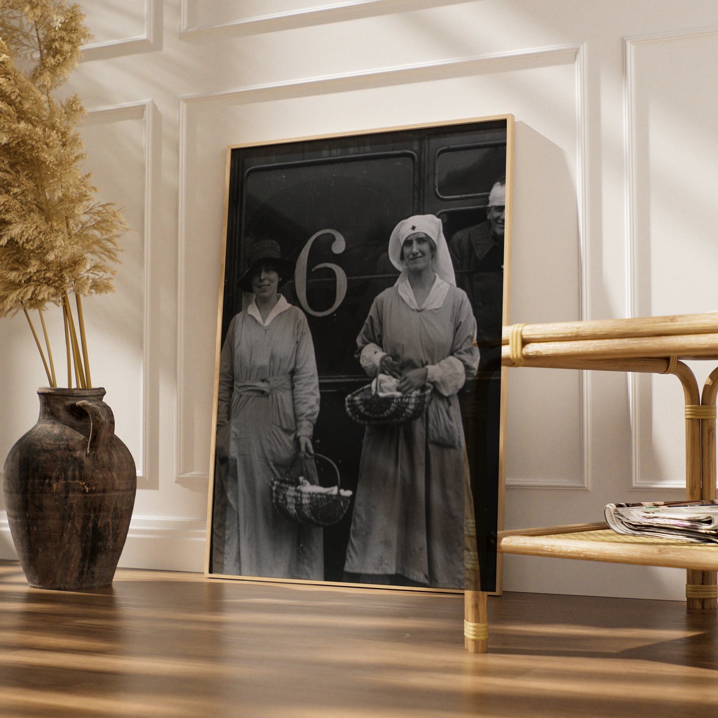WW1 Nurses Vintage Photo Poster, Red Cross Women War History Black White Print