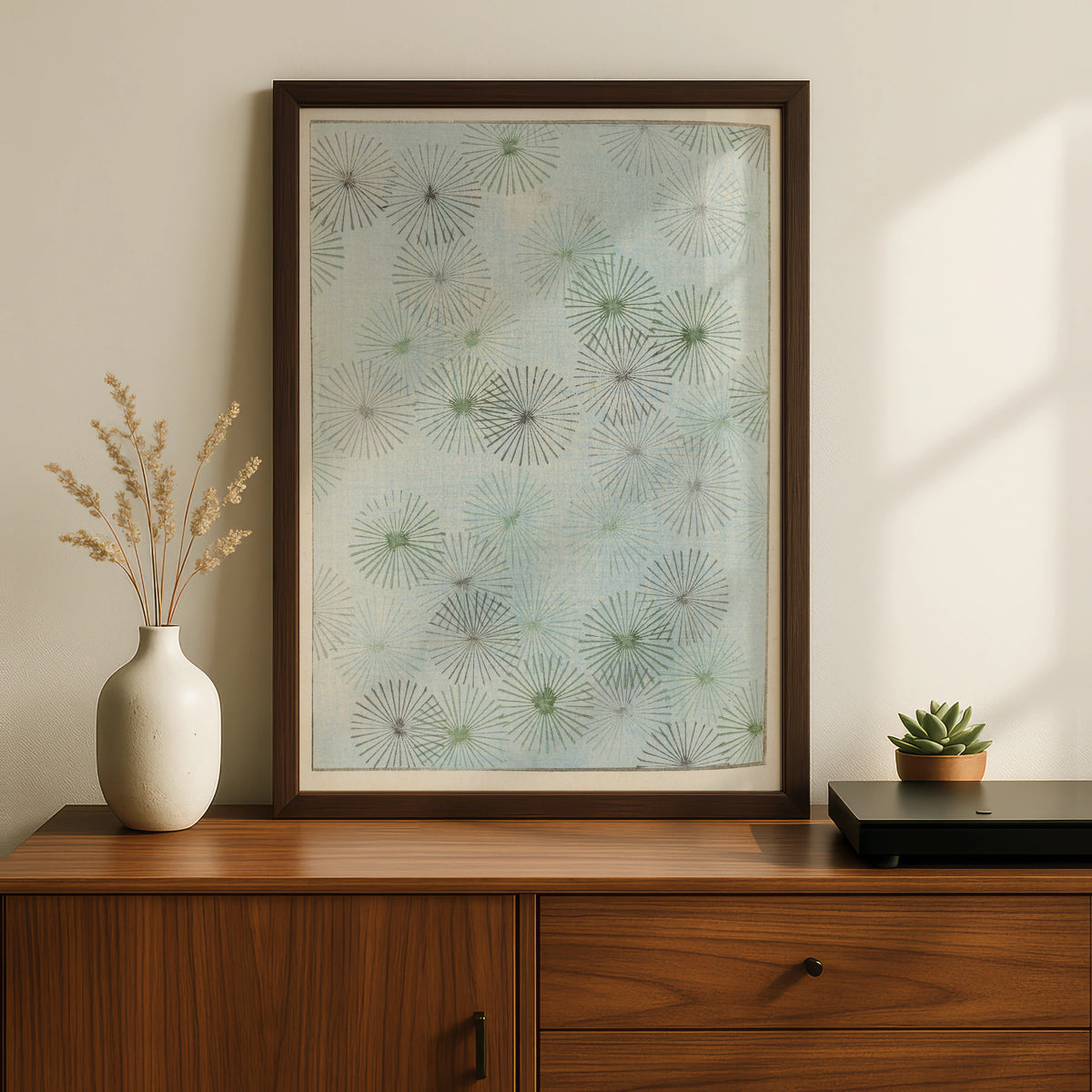 Japanese Botanical Print, Vintage Bijutsukai 1901, Woodblock Wall Art, Japandi Poster – A5 Black frame