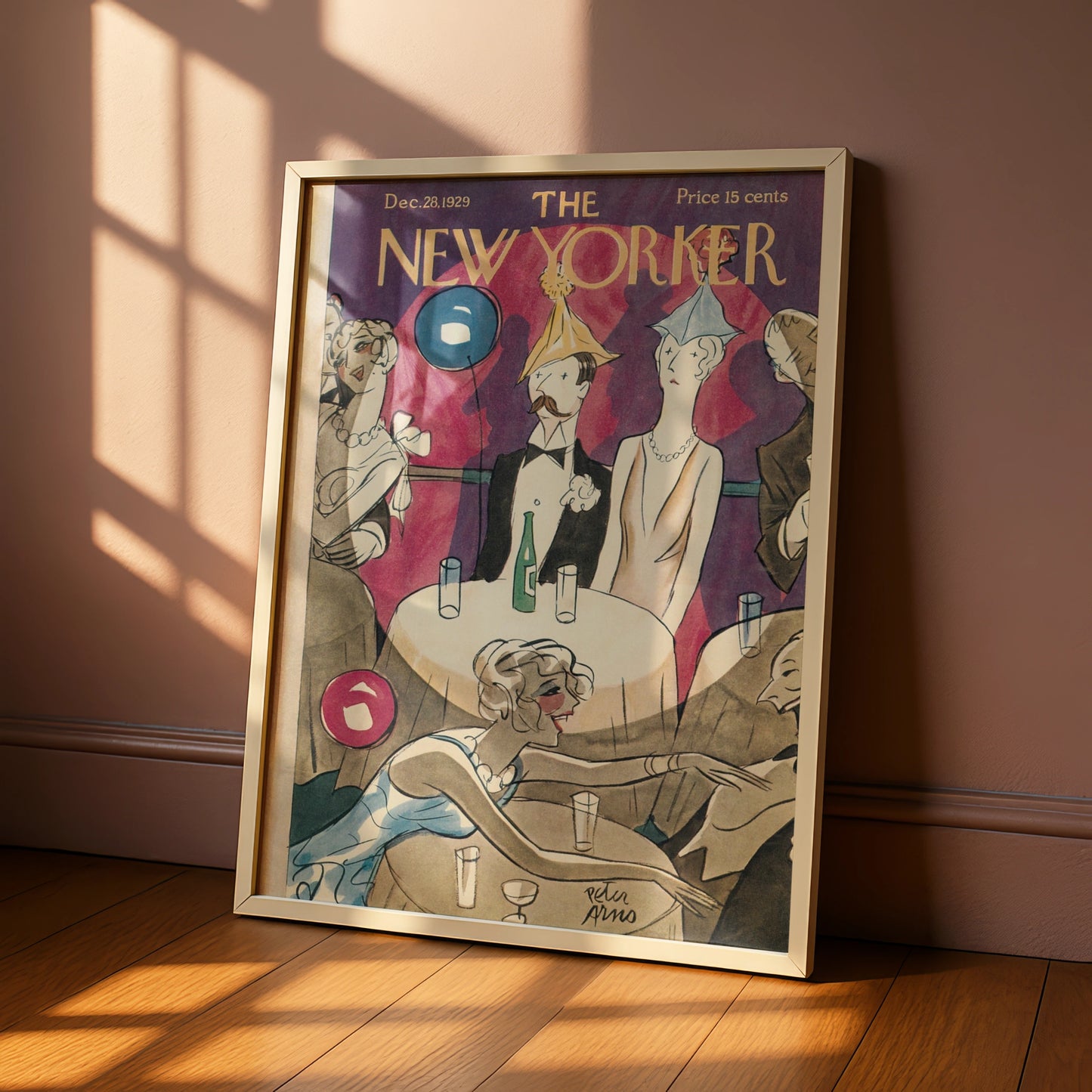 New Yorker 1929 Cover Poster, Peter Arno Art Deco New Year Party Print, Vintage Wall Art