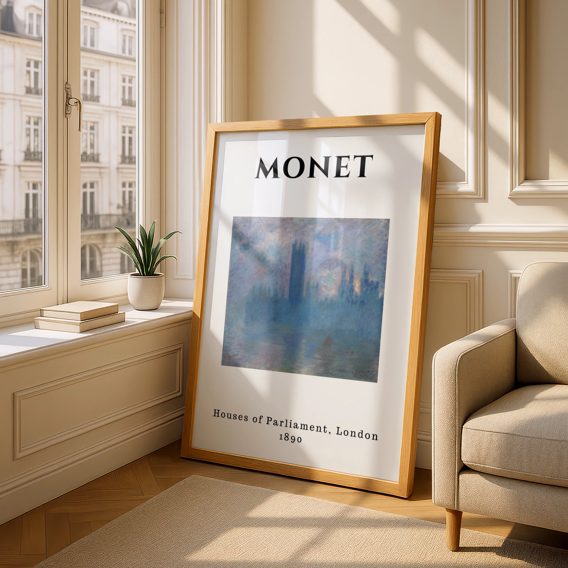Monet Houses of Parliament London Wall Art Print | Blue Impressionist Poster – product image 4