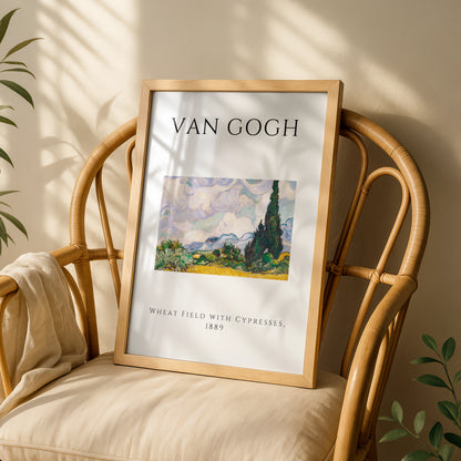 Van Gogh Wheat Field with Cypresses Wall Art Print | Vintage Landscape Poster, Living Room – product image 3