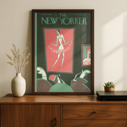 New Yorker 1926 Cover Art Poster, Art Deco Dancer, Vintage Magazine Wall Art Print