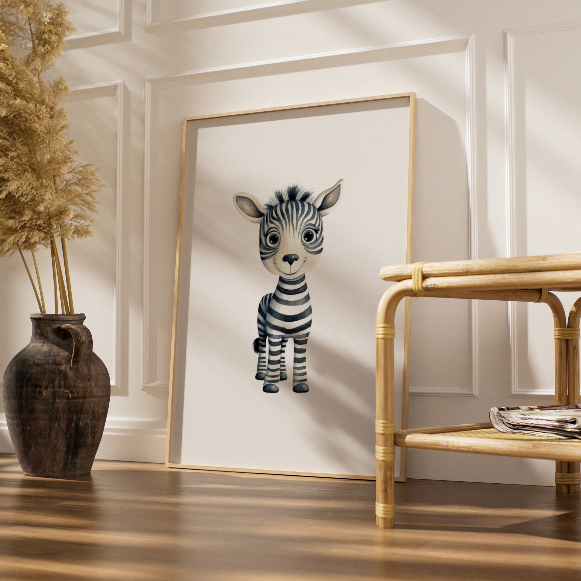 Cute Baby Zebra Nursery Wall Art, Safari Animal Poster, Kids Room Print, Children's Decor