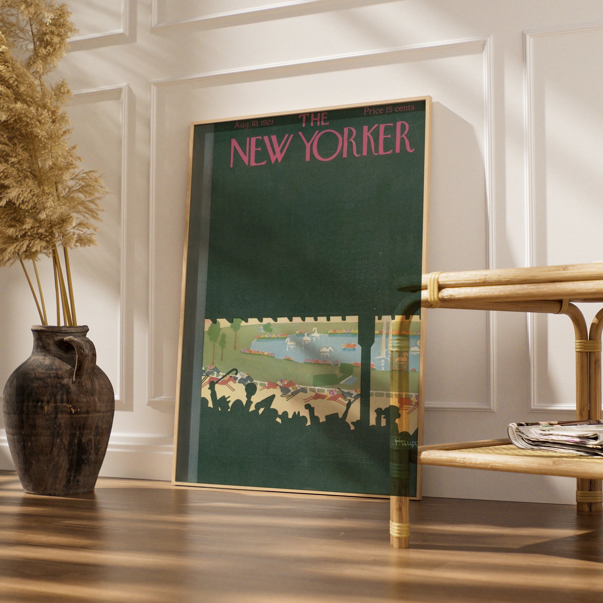 New Yorker 1929 Horse Racing Cover Poster, Vintage Art Deco Wall Art Print