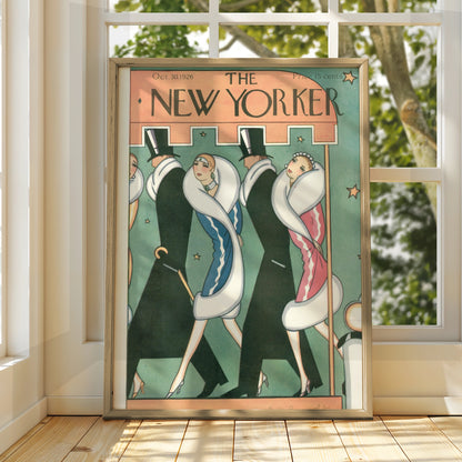 New Yorker 1926 Art Deco Cover Poster, Vintage Fashion Wall Art, 1920s Flapper Print