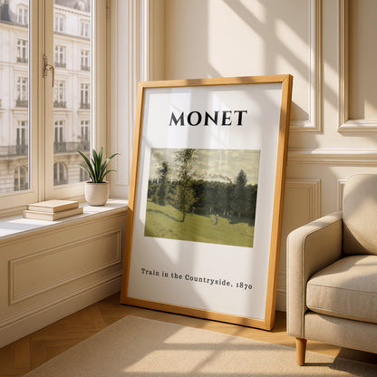 Monet Train in the Countryside 1870 Wall Art Print | Impressionist Vintage Poster – product image 4