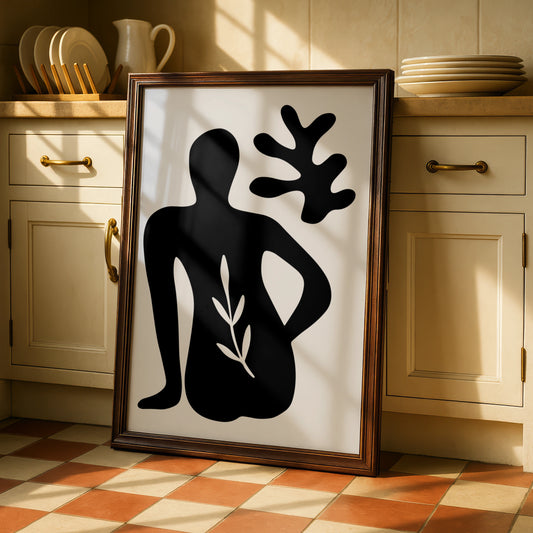 Henri Matisse Black Figure Poster, Abstract Silhouette Wall Art, Noir Botanical Print
