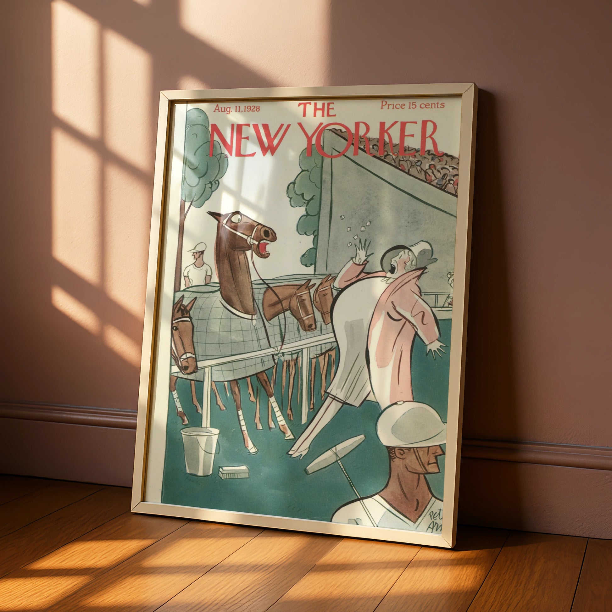 The New Yorker August 1928 Horse Racing Cover Poster, Vintage Art Deco Wall Art Print