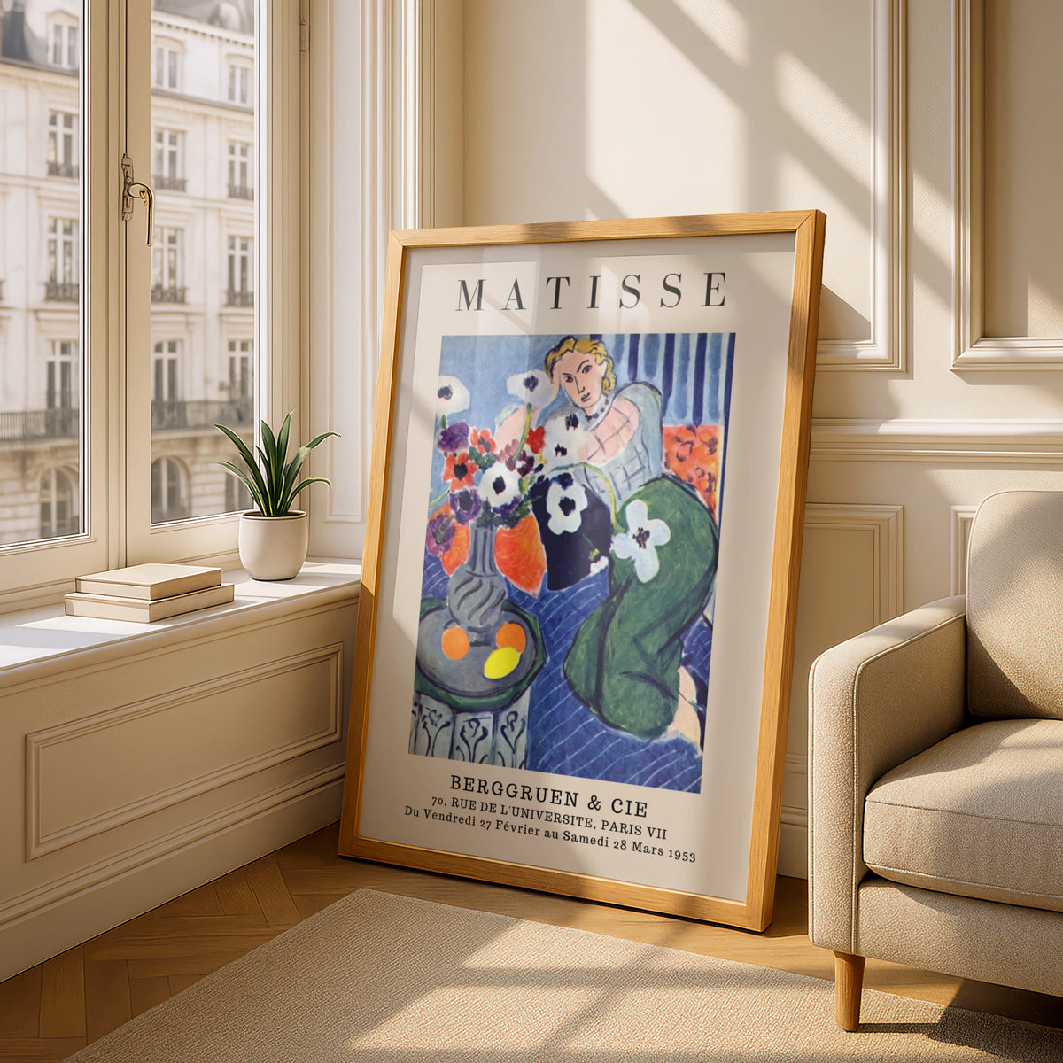 Floral Figure Wall Art Print, Colourful Vintage Modernist Poster – product image 4