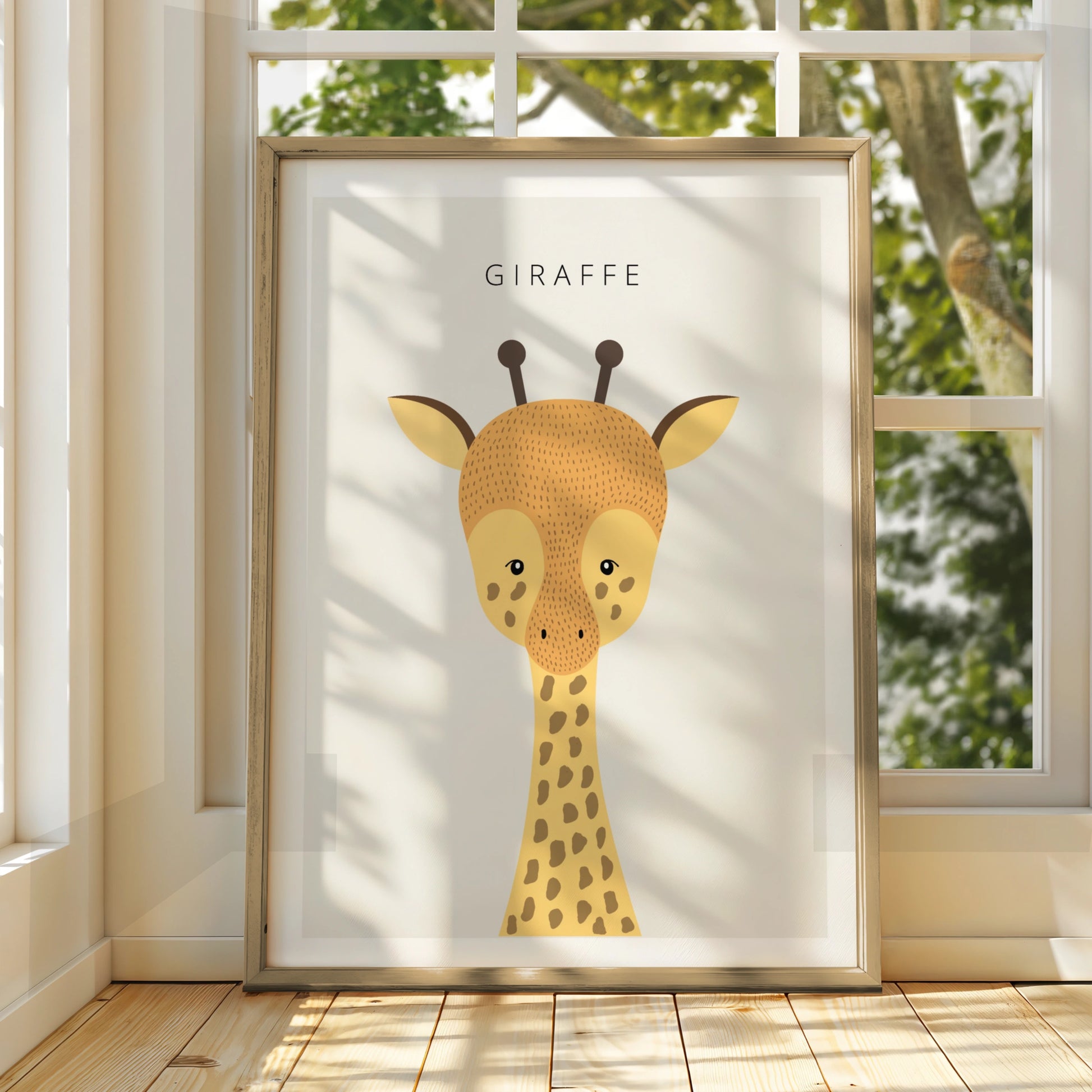 Giraffe Nursery Poster, Cute Animal Print, Kids Room Wall Art, Safari Decor