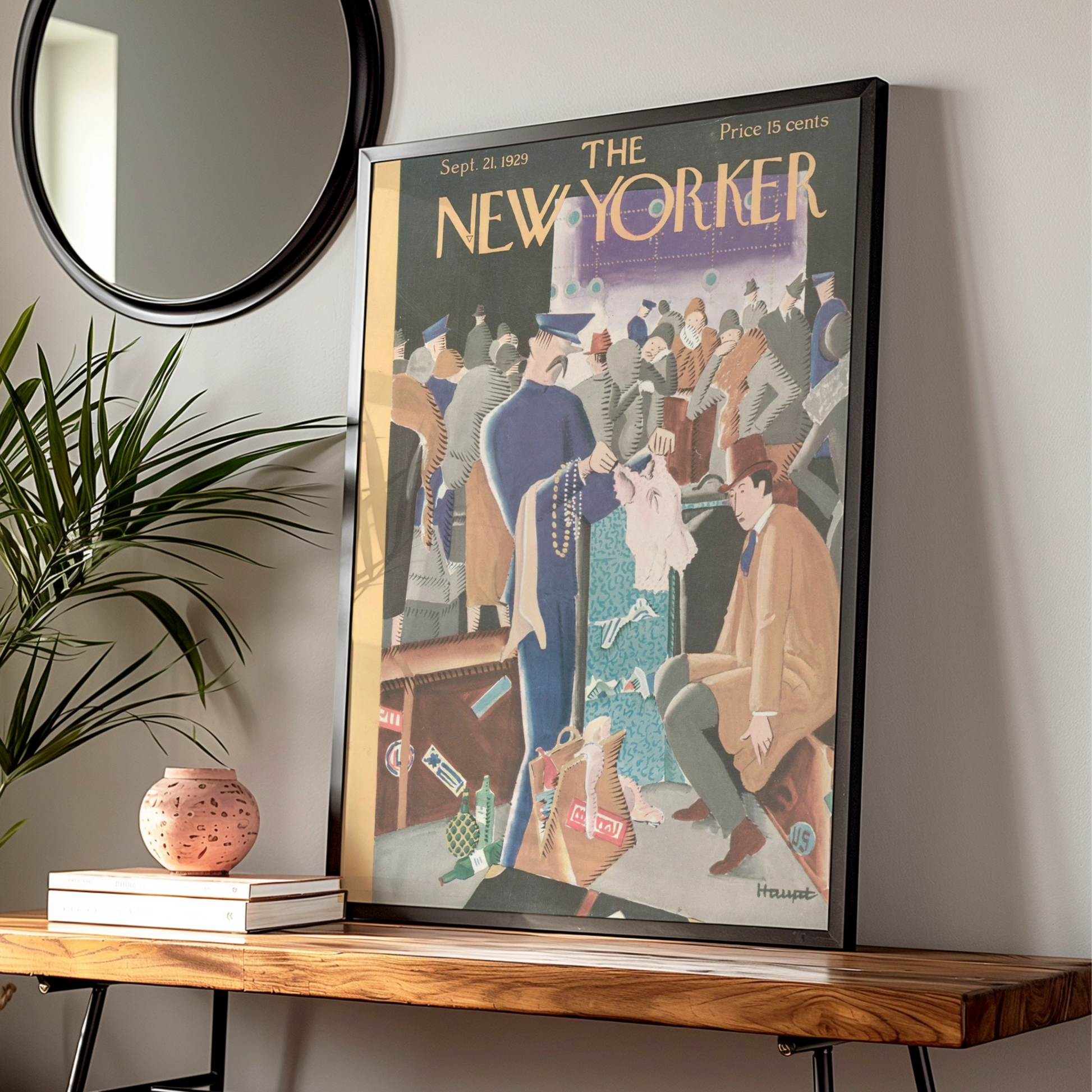 The New Yorker September 1929 Cover Poster, Vintage Art Deco Magazine Wall Art Print