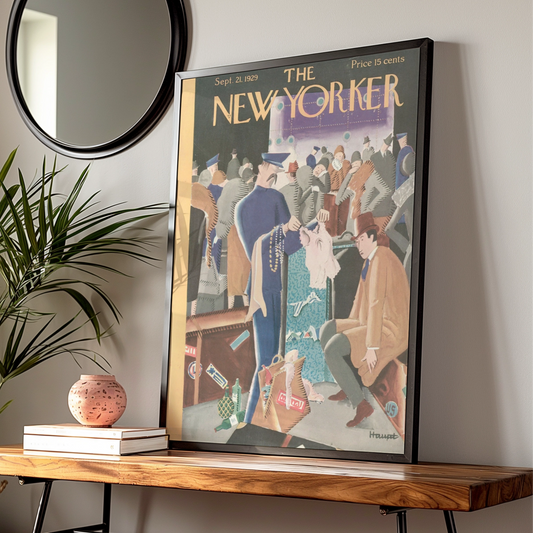 The New Yorker September 1929 Cover Poster, Vintage Art Deco Magazine Wall Art Print