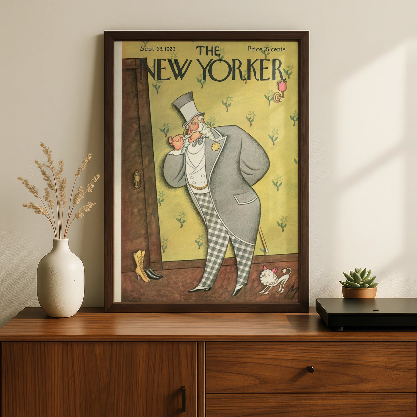 The New Yorker 1929 Cover Poster, Vintage Gentleman Top Hat Wall Art Print