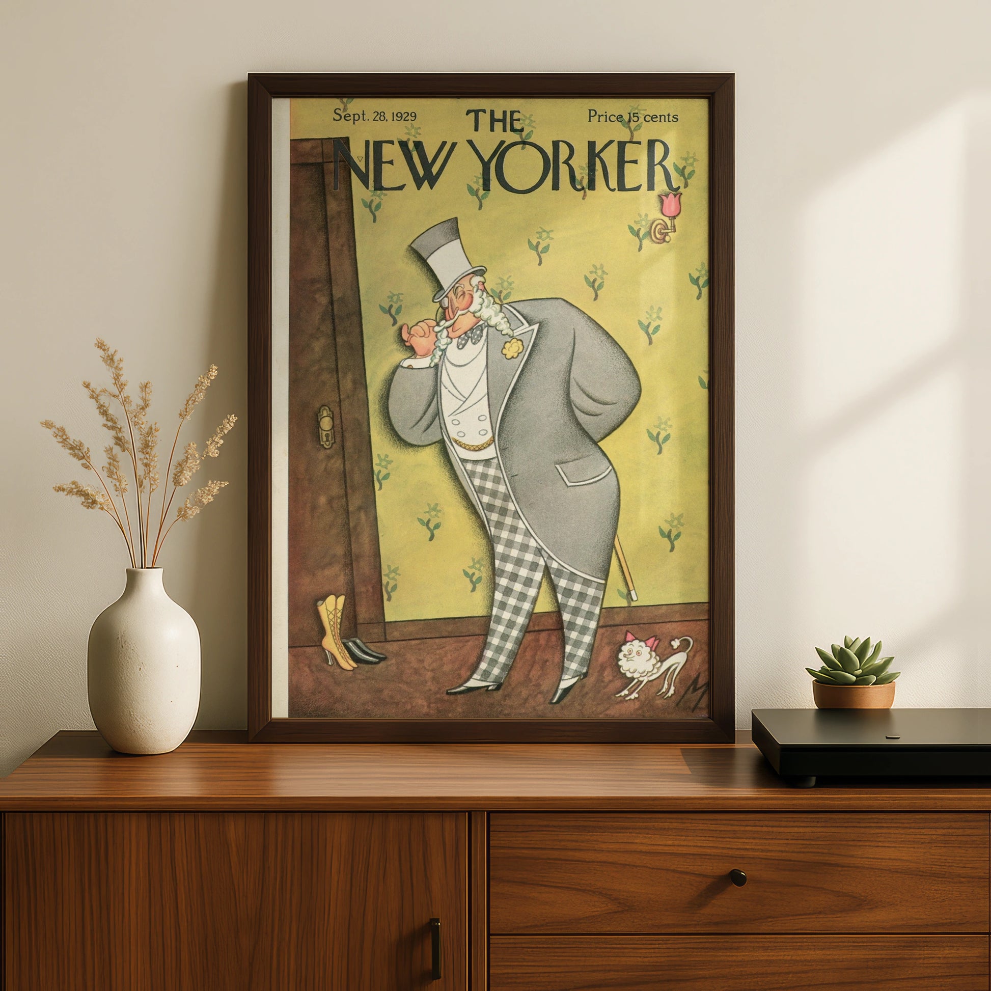 The New Yorker 1929 Cover Poster, Vintage Gentleman Top Hat Wall Art Print