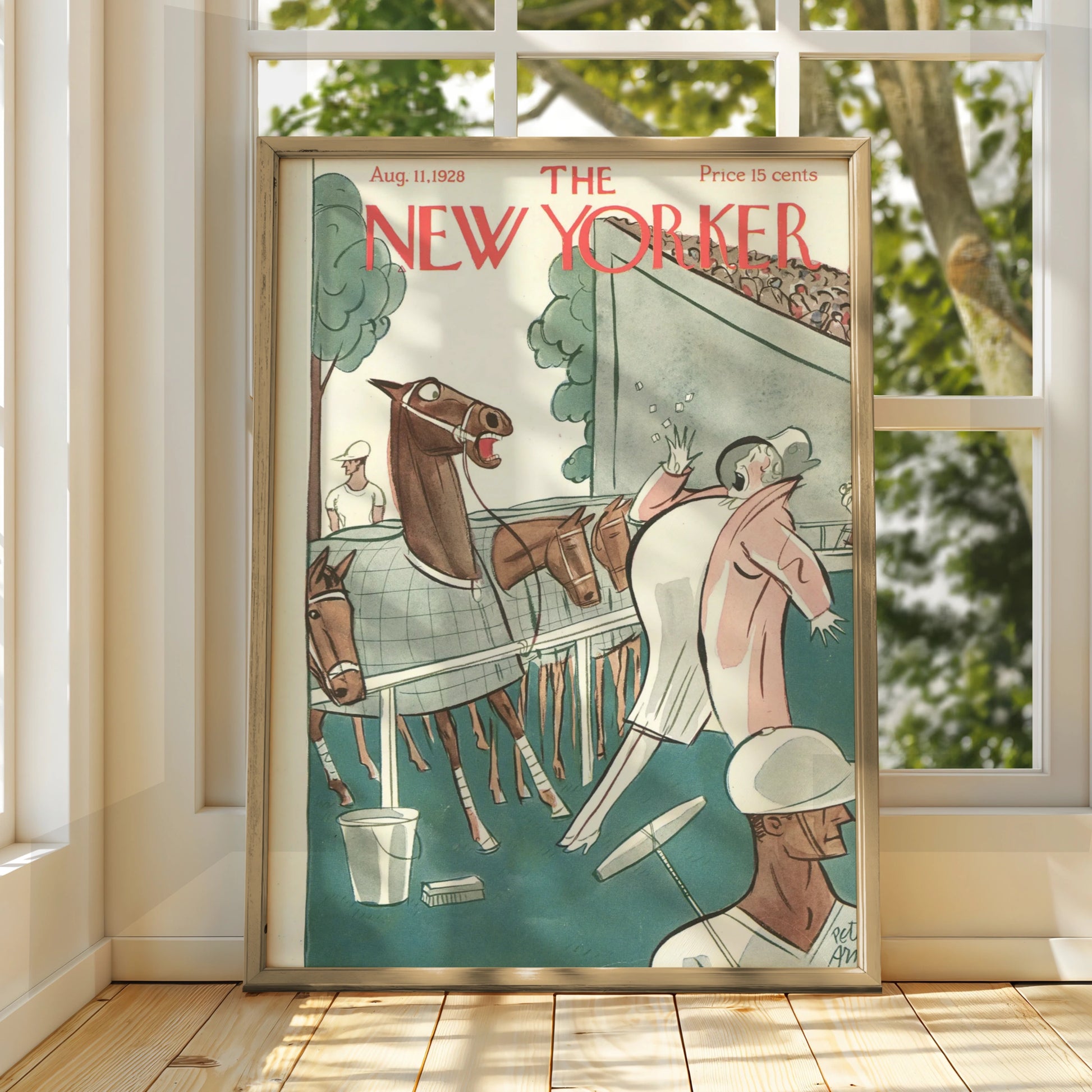 The New Yorker August 1928 Horse Racing Cover Poster, Vintage Art Deco Wall Art Print