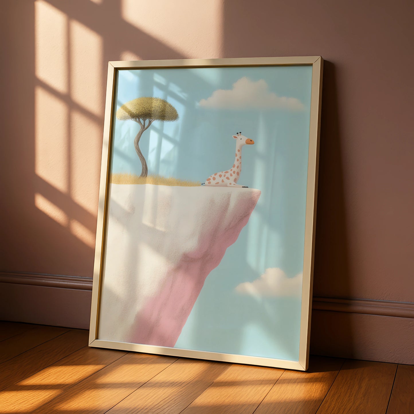 Giraffe Nursery Wall Art, Baby Animal Print, Safari Kids Room Poster, Cute Pastel Decor