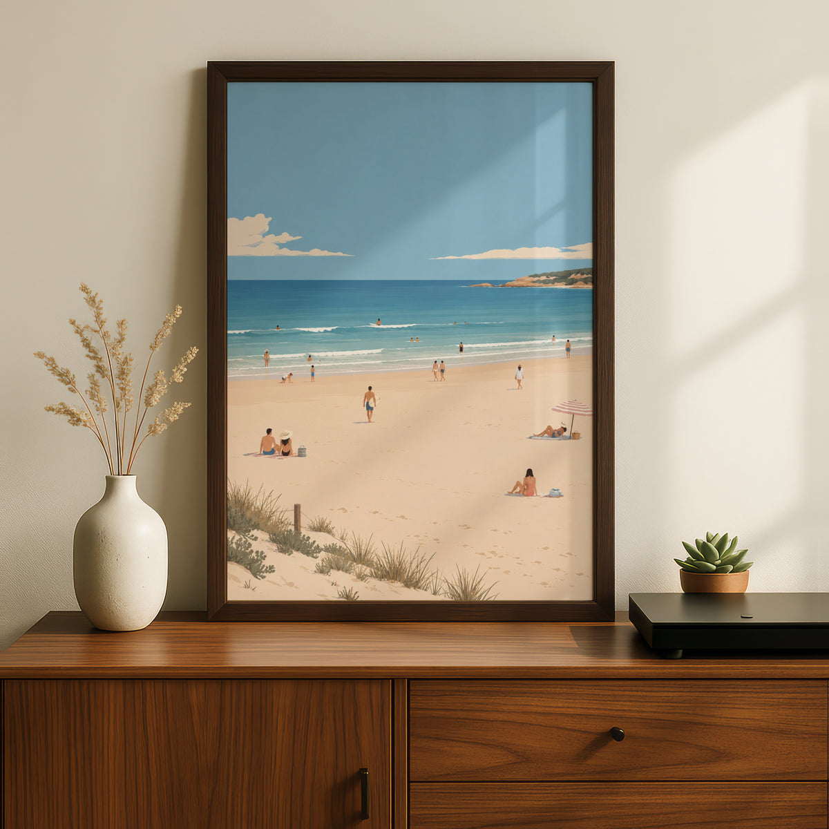 Australian Beach Scene Print, Coastal Wall Art, Summer Ocean Poster, Gallery Wall