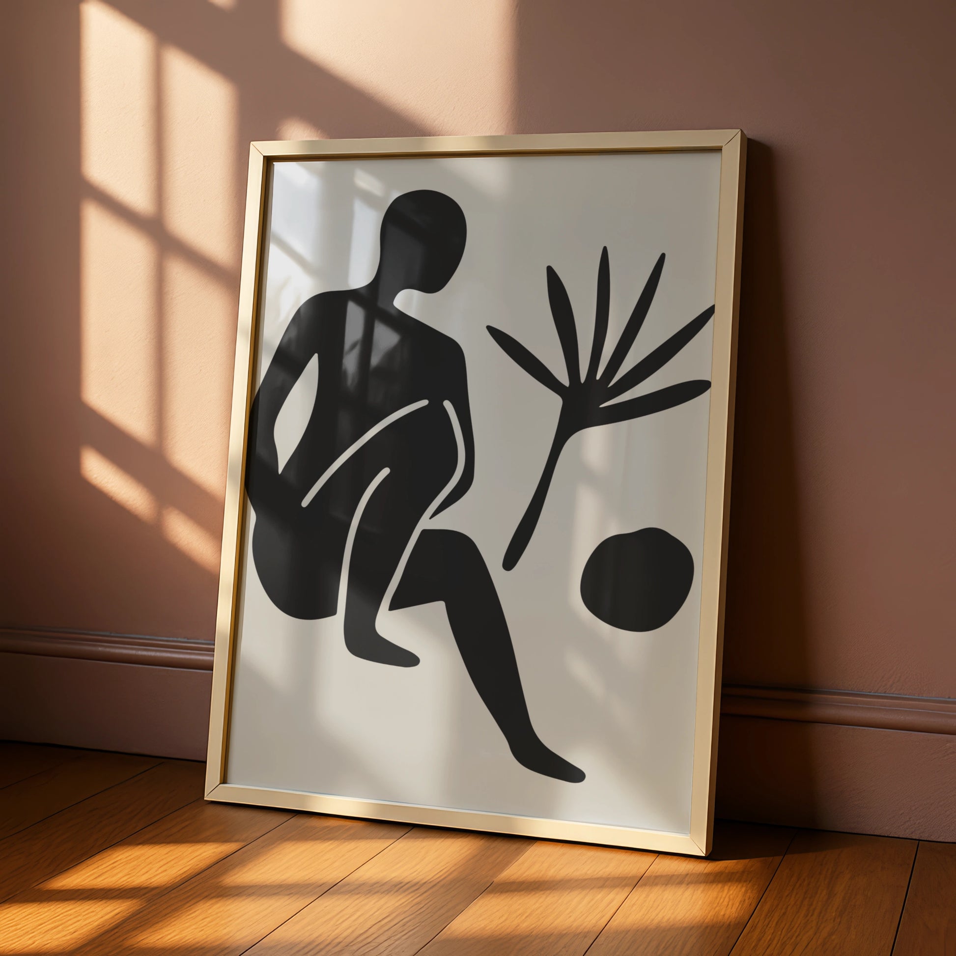 Henri Matisse Black Figure Poster, Abstract Body Art Print, Minimalist Grey Wall Art