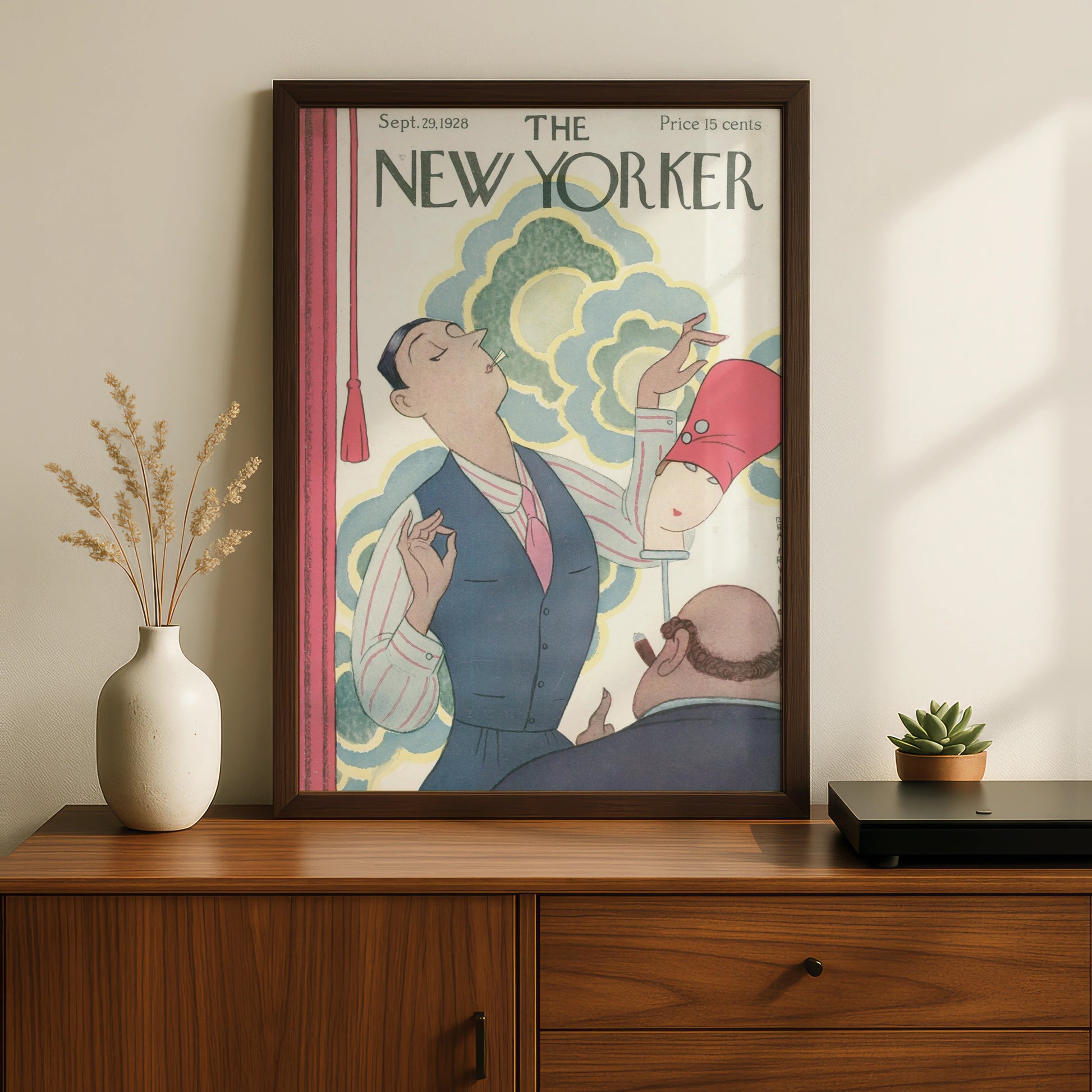 The New Yorker September 1928 Cover Art Poster, Art Deco Vintage Magazine Wall Art