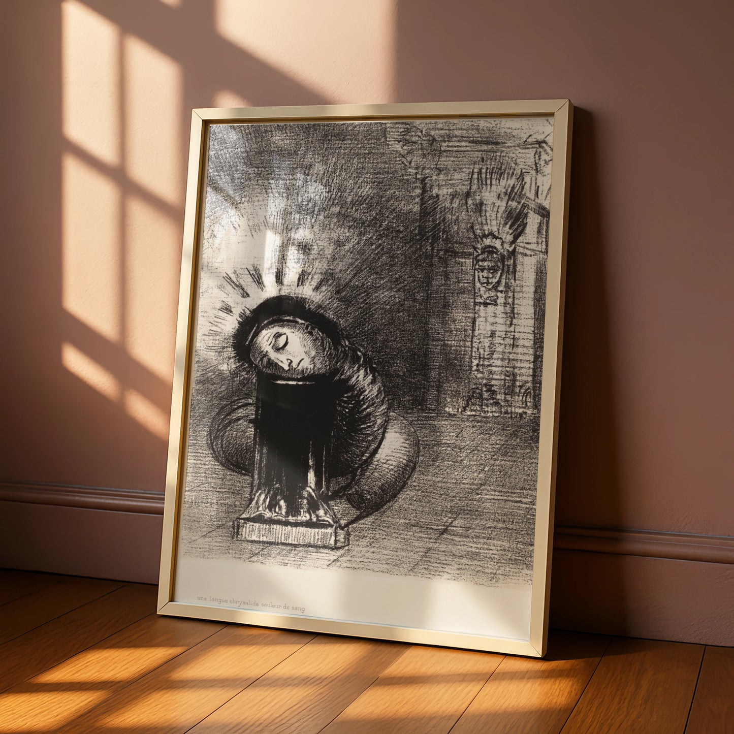 Gothic Halloween Art Print, Dark Surreal Horror Poster, Black Grey Occult Wall Art