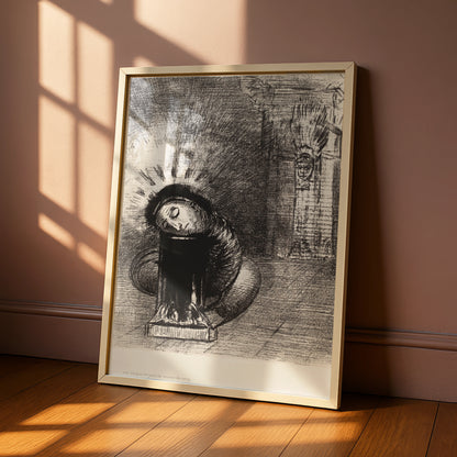 Gothic Halloween Art Print, Dark Surreal Horror Poster, Black Grey Occult Wall Art