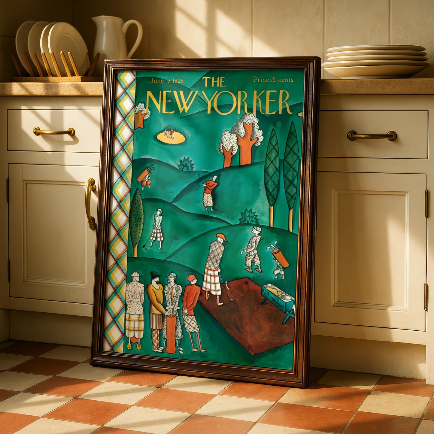 The New Yorker June 1928 Golf Course Cover Art Poster, Vintage Magazine Wall Art
