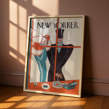 The New Yorker March 1926 Art Deco Cover Poster, Vintage 1920s Fashion Wall Art
