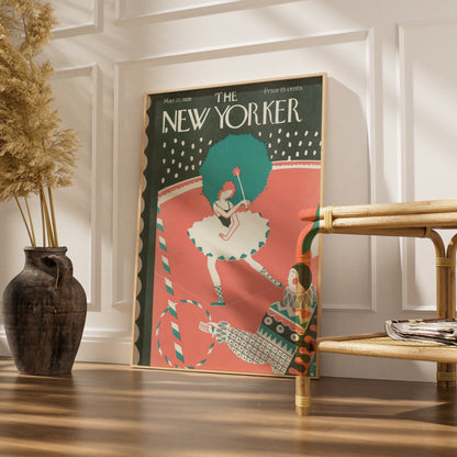 New Yorker 1926 Circus Poster, Vintage Tightrope Walker Art Print, Retro Wall Art