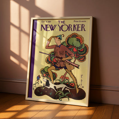 The New Yorker October 1927 Cover Poster, Vintage Hunter Art Deco Wall Art Print