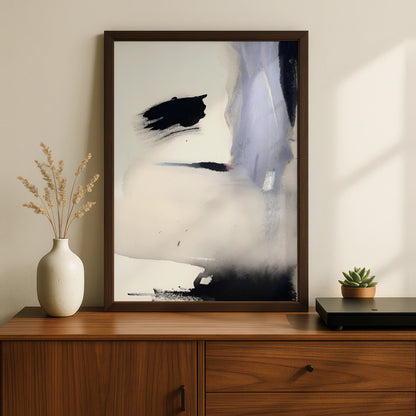 Abstract Monochrome Wall Art, Black and White Brushstroke Print, Modern Neutral Poster