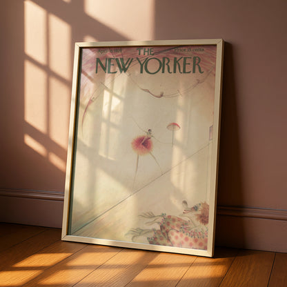 New Yorker 1929 Circus Poster, Vintage Tightrope Art Print, Art Deco Wall Decor