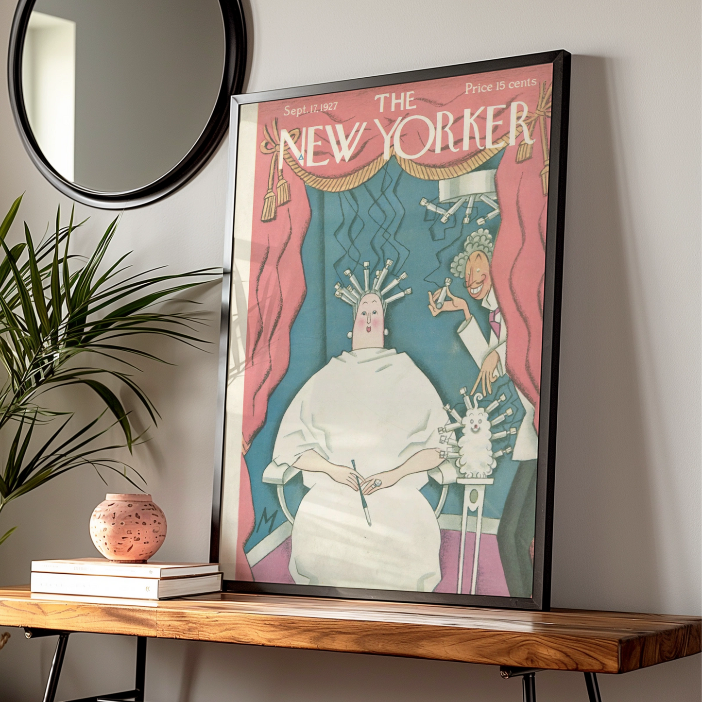 The New Yorker 1927 Cover Poster, Vintage Hair Salon Art, Art Deco Wall Print