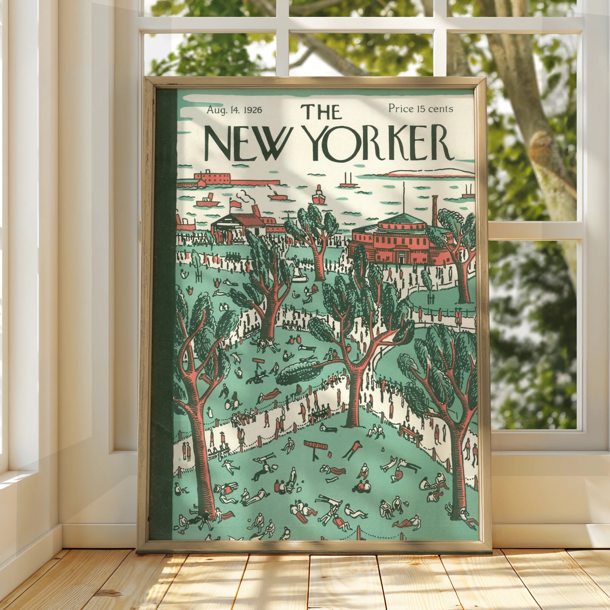 The New Yorker August 1926 Cover Poster, Vintage New York Park Wall Art Print