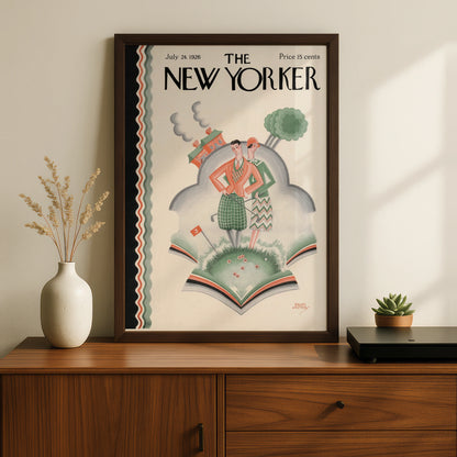 The New Yorker 1926 Golf Cover Poster, Art Deco Vintage Magazine Wall Art Print