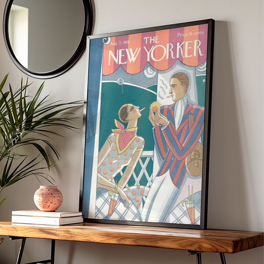 The New Yorker August 1926 Art Deco Cover Poster, Vintage 1920s Roaring Twenties Wall Art