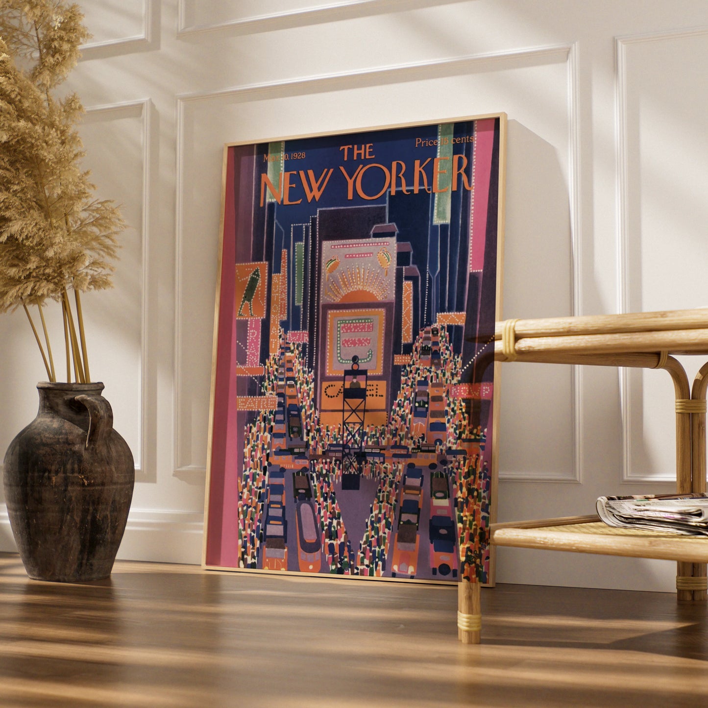 New Yorker 1928 Times Square Poster, Vintage NYC Art Print, Art Deco New York Wall Art