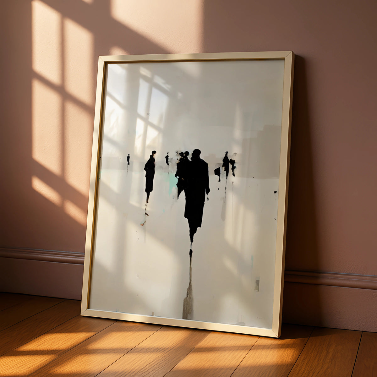 Abstract Figure Silhouette Print, Monochrome Wall Art, Modern Black White Poster, Contemporary Art