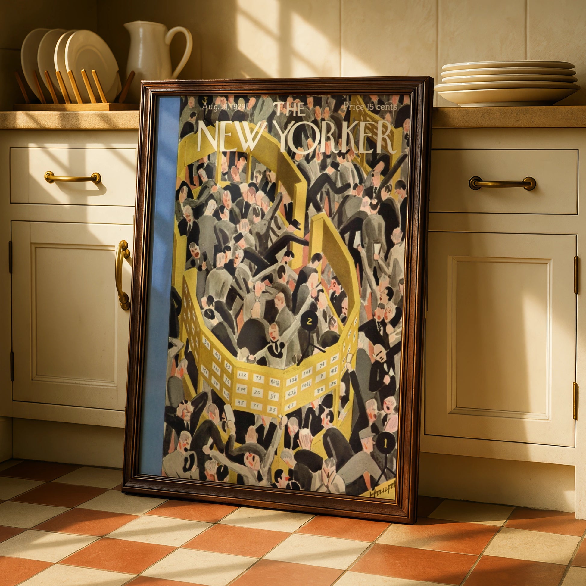 New Yorker 1929 Stock Exchange Poster, Vintage Wall Art, Retro Magazine Cover Print