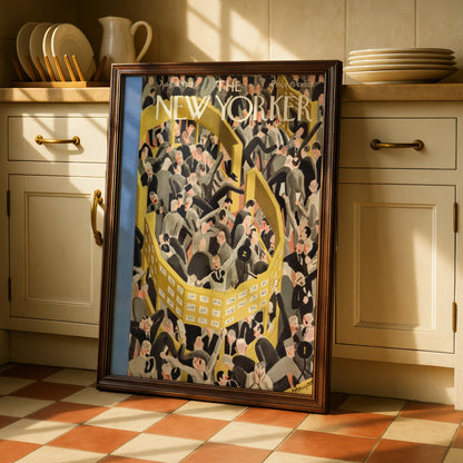 New Yorker 1929 Stock Exchange Poster, Vintage Wall Art, Retro Magazine Cover Print