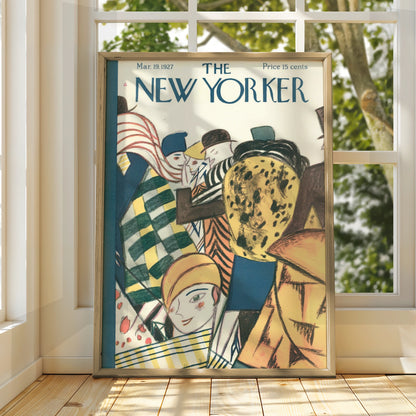 The New Yorker March 1927 Cover Art Poster, Vintage Art Deco Fashion Wall Print
