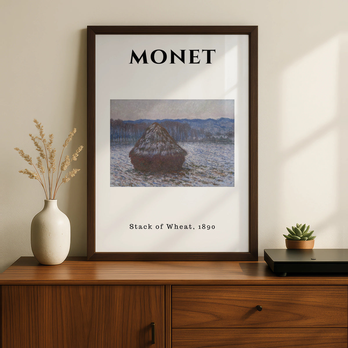 Monet Stack of Wheat 1890 Wall Art Print | Impressionist Vintage Poster, Living Room – product image 2