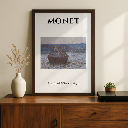 Monet Stack of Wheat 1890 Wall Art Print | Impressionist Vintage Poster, Living Room – product image 2