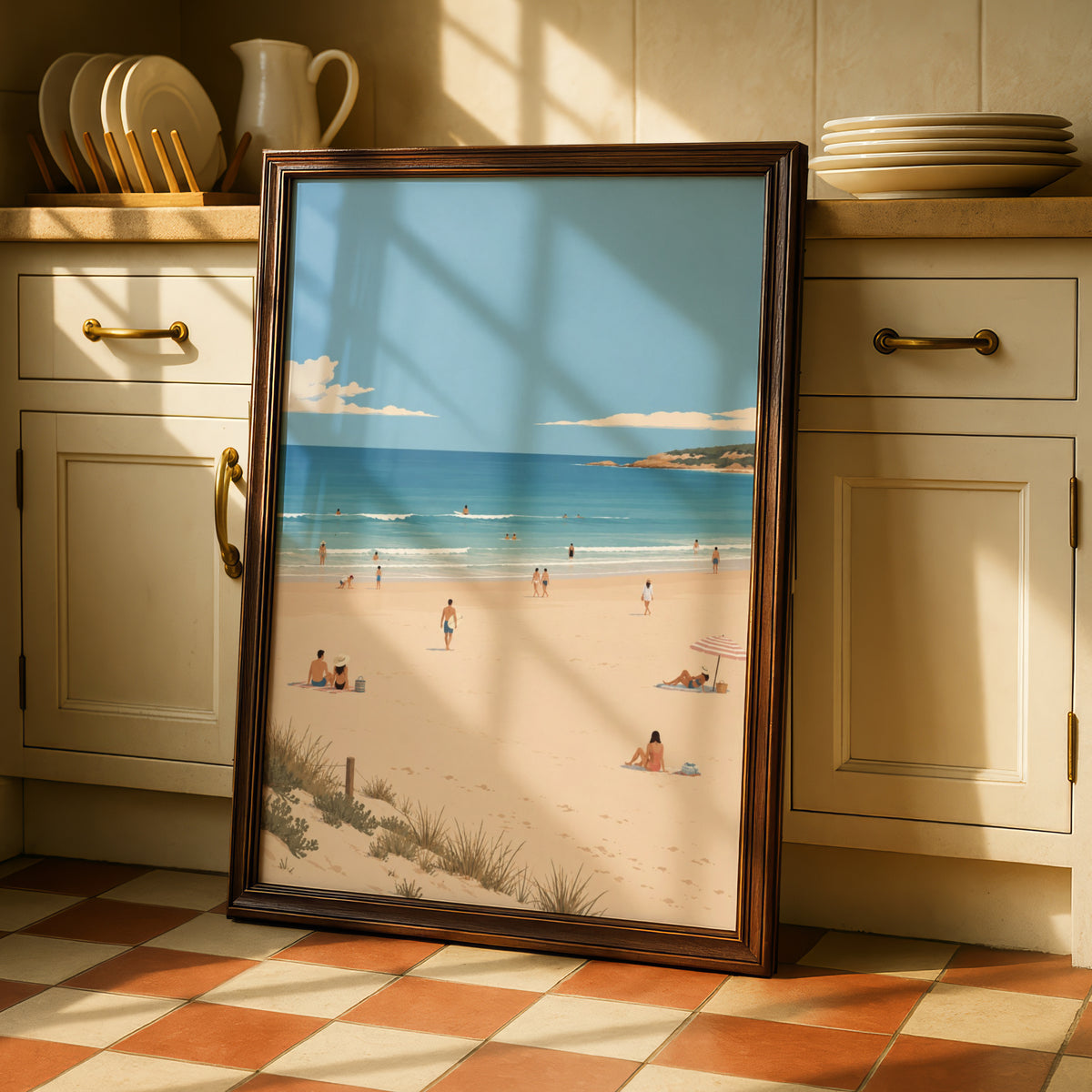 Australian Beach Scene Print, Coastal Wall Art, Summer Ocean Poster, Gallery Wall
