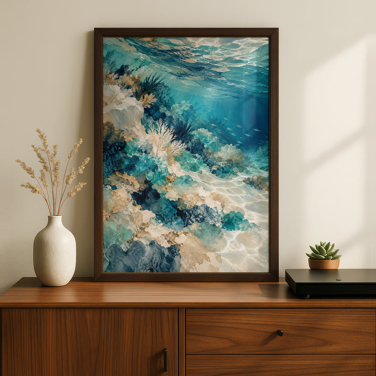 Coral Reef Australian Wall Art, Ocean Underwater Print, Coastal Sea Life Poster