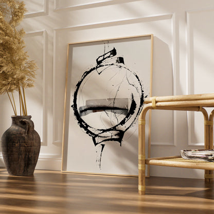 Abstract Circle Art, Monochrome Wall Art, Black and White Poster, Modern Minimalist Print
