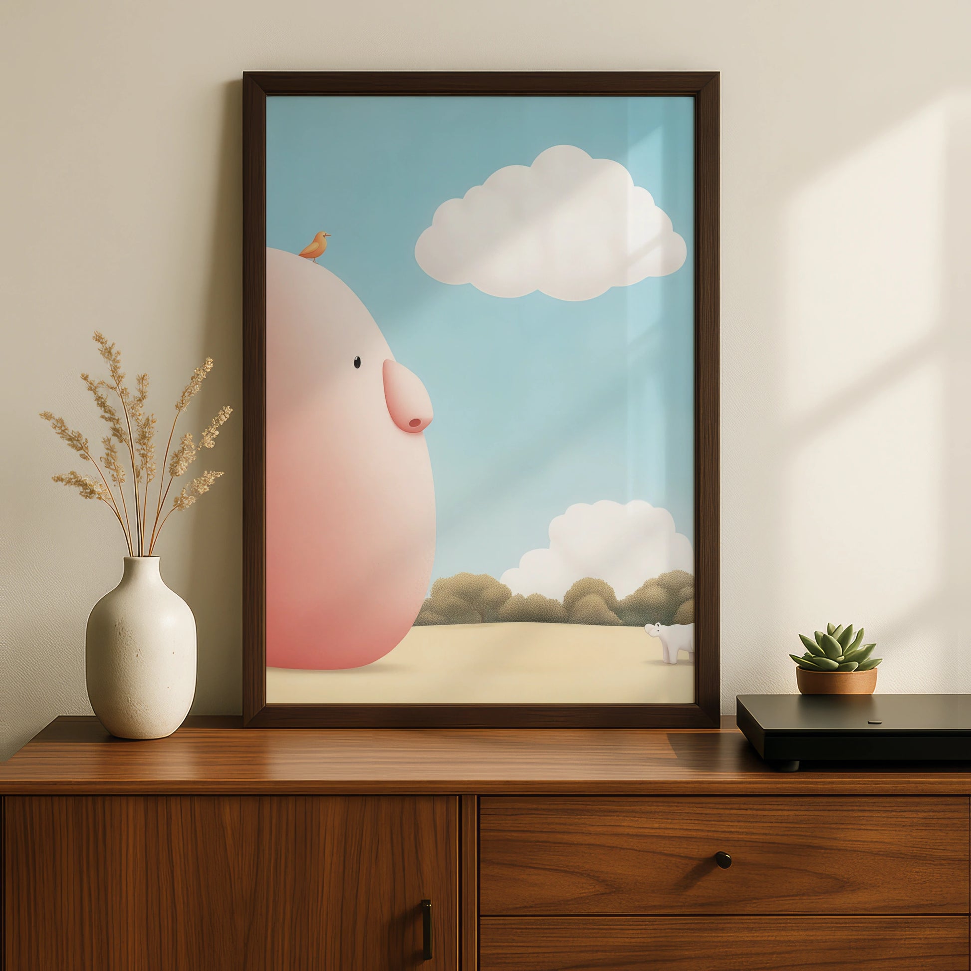 Cute Pig Nursery Wall Art, Farm Animal Poster, Baby Room Print, Children's Decor