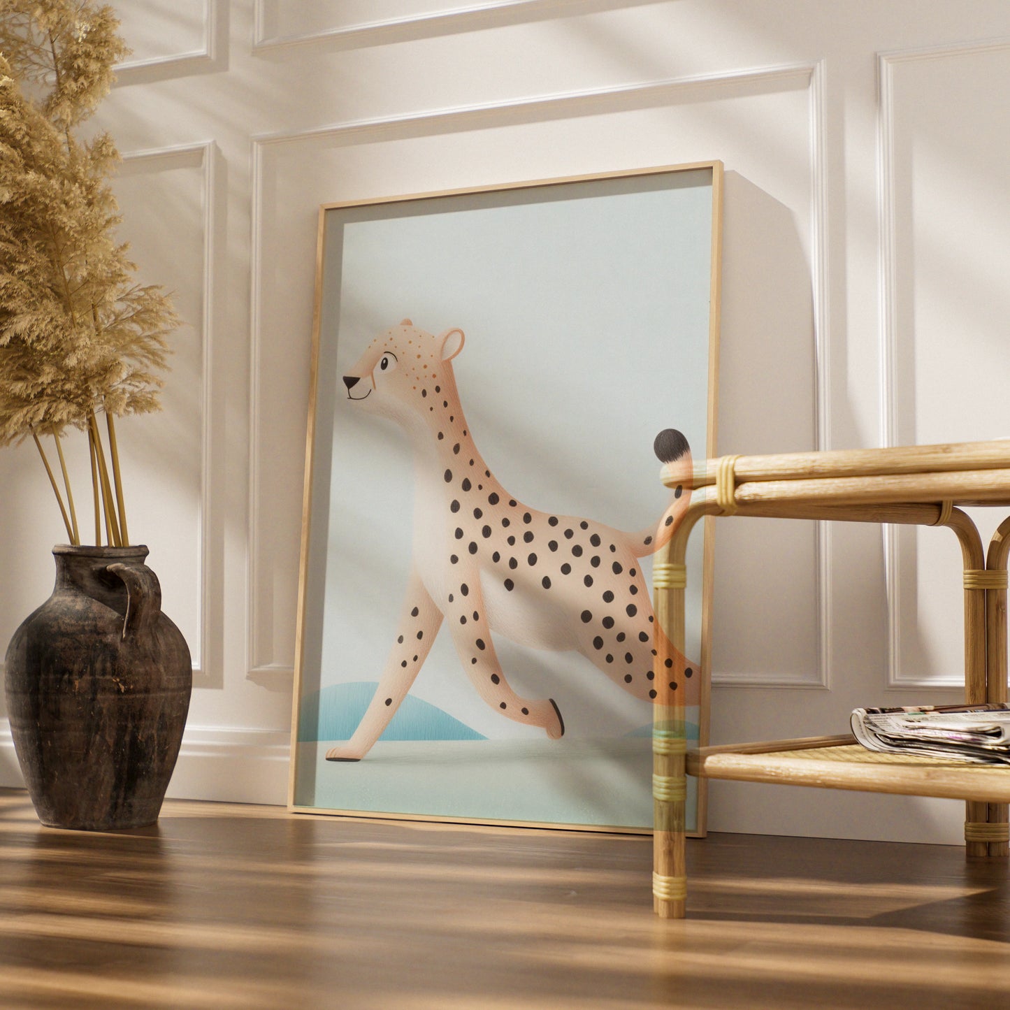 Cheetah Nursery Wall Art, Safari Animal Print, Kids Room Poster, Cute Baby Decor