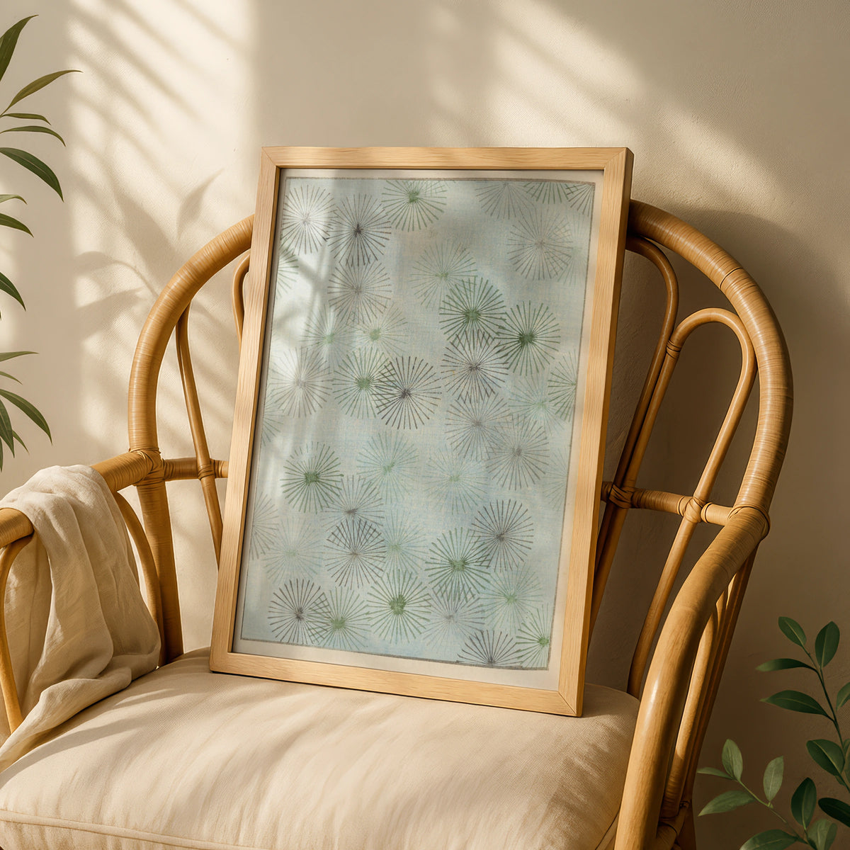 Japanese Botanical Print, Vintage Bijutsukai 1901, Woodblock Wall Art, Japandi Poster – A5 White frame