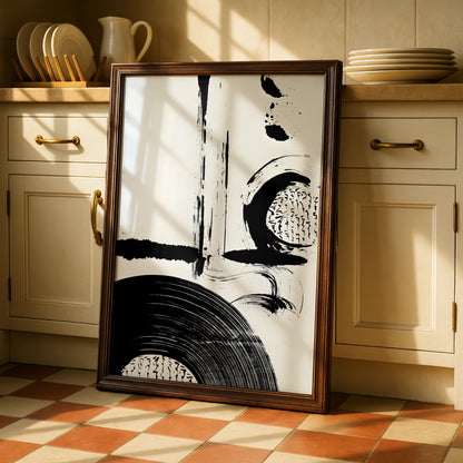 Bold Monochrome Abstract Wall Art, Black and White Modern Print, Gallery Wall Poster